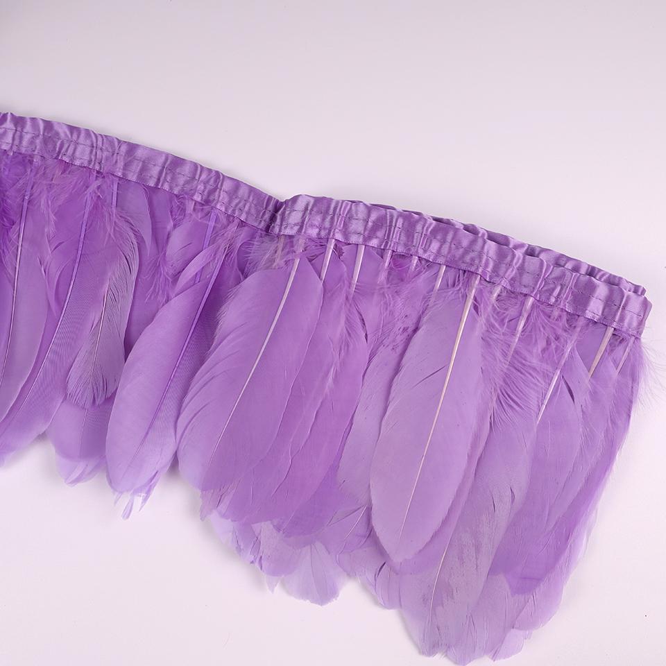 Bordures en Plumes d'Oie Ruban Franges 2 Yards/pièce Couture Artisanat Plume dans Robe Jupe Décoration Murale pour Vêtements de Fête
