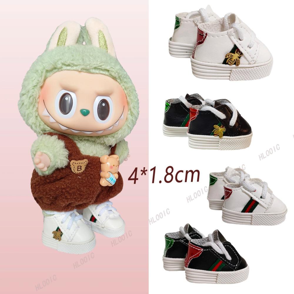Labubu  Shoes (4*1.8cm) Doll Sneakers ,for 17cm Macaron Plush and 15cm EXO Cotton Doll and 1/6 BJD Doll Clothes Shoe Accessoires