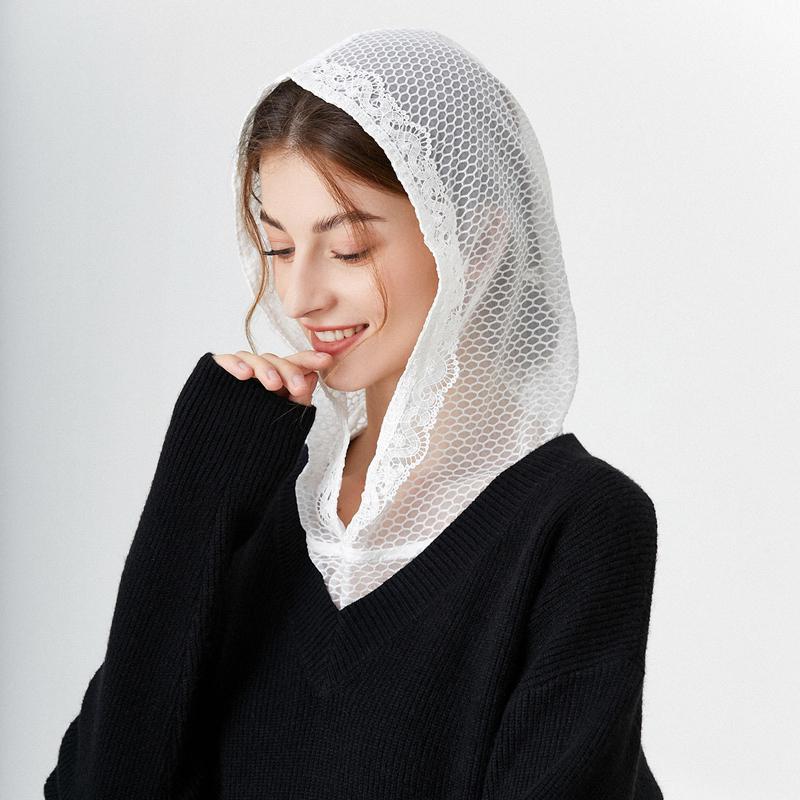 Casual Detachable Hollow Out Fake Collar With Cap White Black Half Shirt Blouse Sweater Decoration False Collar Clothes Accessor