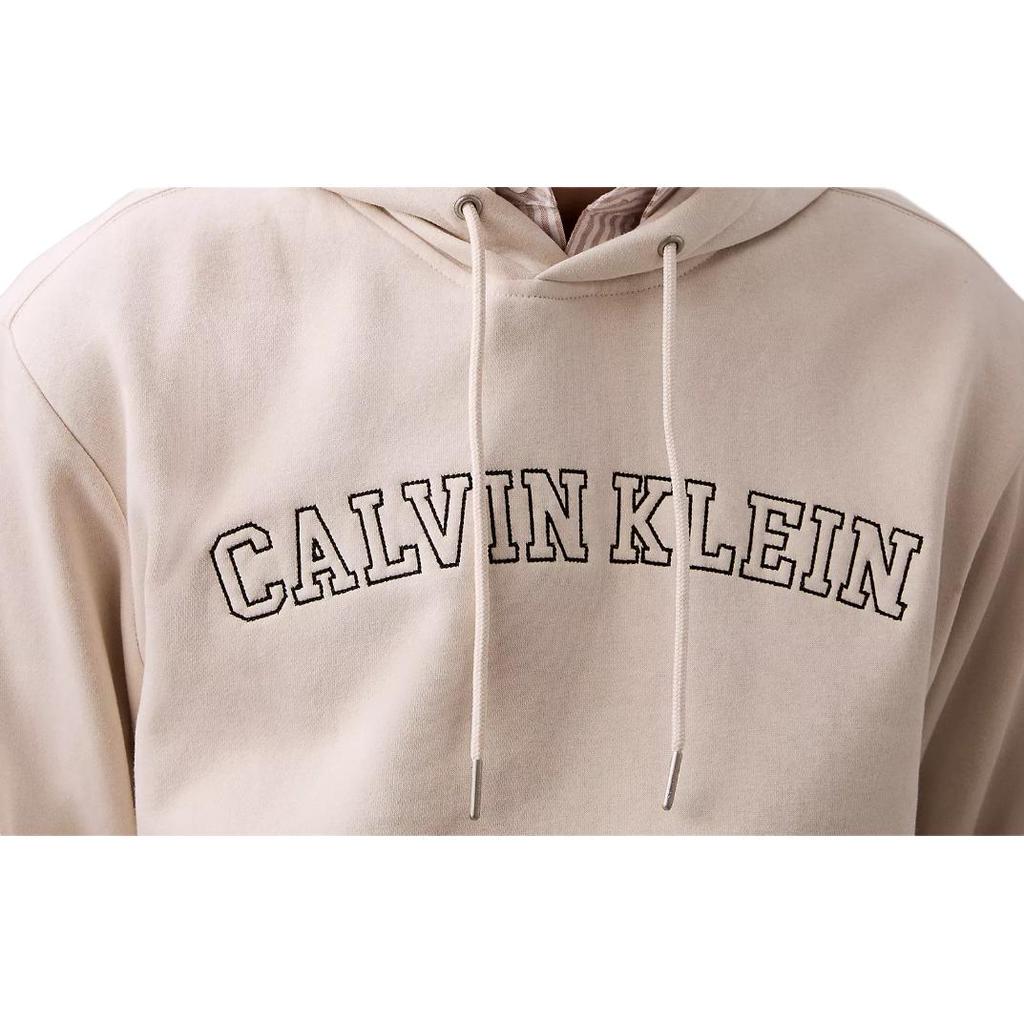 Calvin Klein Soft Comfortable Casual Hoodie Long Sleeve Sweatshirt Men tops Chalk 40EM911-110