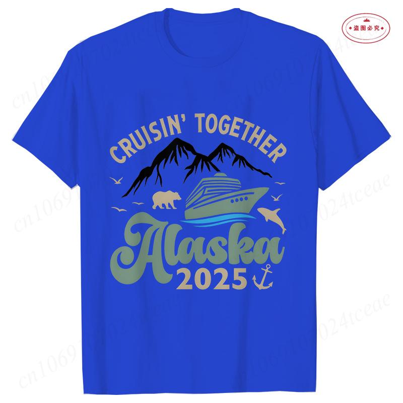 Cruising Together Alaska 2025 Unisex T-Shirt Cruise Team Squad Crew Party Tops Family Friends Vacation Trip Tees Unisex Clothing S