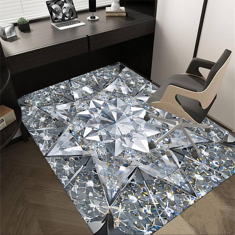 1 szt. Kryształowe Diamenty Bardzo Duży Antypoślizgowy Dywanik Podłogowy, Biuro, Rodzina, Sypialnia Duży Dywan Obszarowy Dywany Wewnętrzne, Żywe Kolory