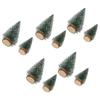 10Pcs Christmas Pine Tree Decor Set Xmas Small Ornament Tabletop Artificial Tree