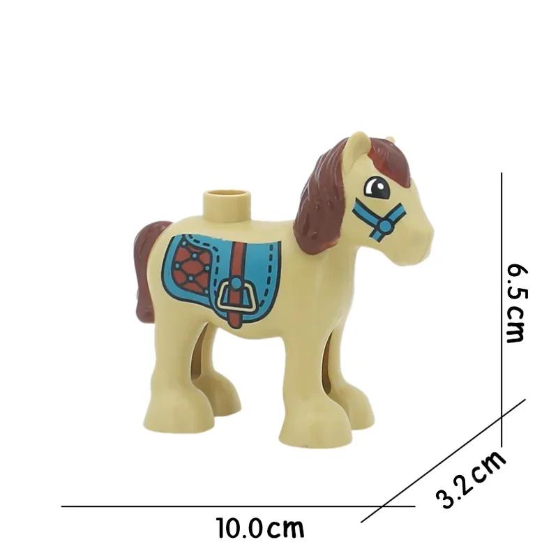 Big Size Building Blocks Animal Accessories Figures Farm Poultry Livestock Cat Rabbit Compatible Bricks Toys Children Kids Gifts