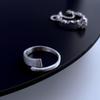 Su Chuang S925 Sterling Silver Brushed Korean Style Women's Open Index Finger Ring
