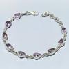 Natural Pink Amethyst Gemstone 925 Solid Sterling Silver Gift Bracelet 7-8" w0h90