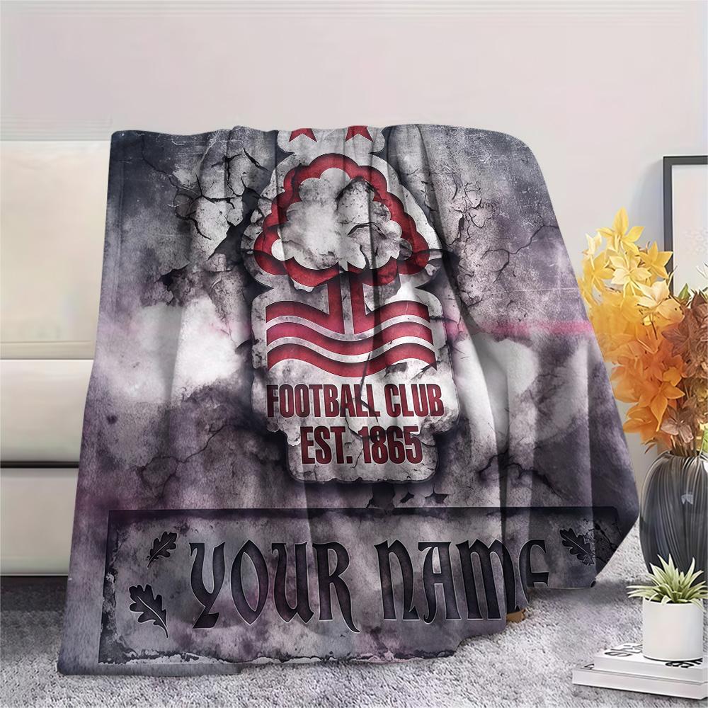 Custom Name Nottingham Forest Flannel Blanket, High quality Comfortable for All Seasons, Home Decor, Warmth and Comfort