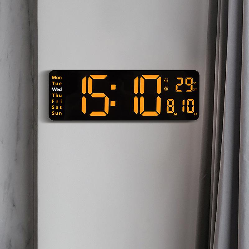 

Минималистичные настенные/настольные часы 13 дюймов с большим цифровым дисплеем, несколькими будильниками и многофункциональными возможностями - Модель 6629