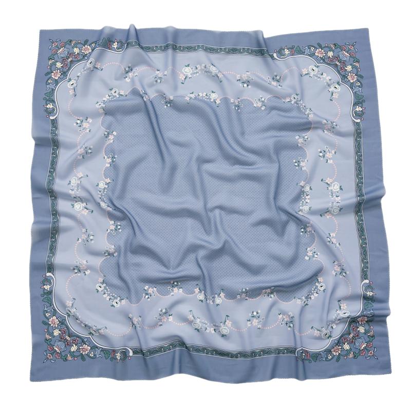48Colors Malaysia Tudung Bawal Flower Print Hijab Laser Cut Edge Headscarf Premium Cotton Voile Soft Fashion Muslim Square Scarf