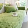 Velvet Short Plush Sofa Cushion Embossed Design Non-slip Cushion Towel Machine Washable Home Decor Slipcover