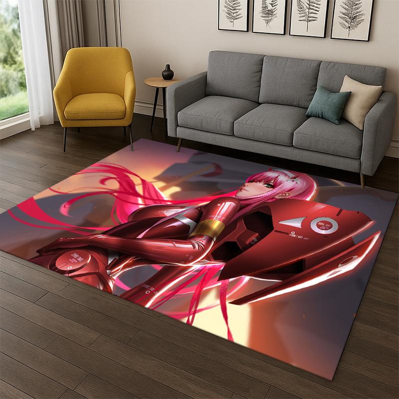 Cartoon Zero Two Sexy Girl DARLING in FRANXX Carpet Rug for Bedroom Living Room Sofa Doormat Home Decor,Kid Area Rug Non-slip