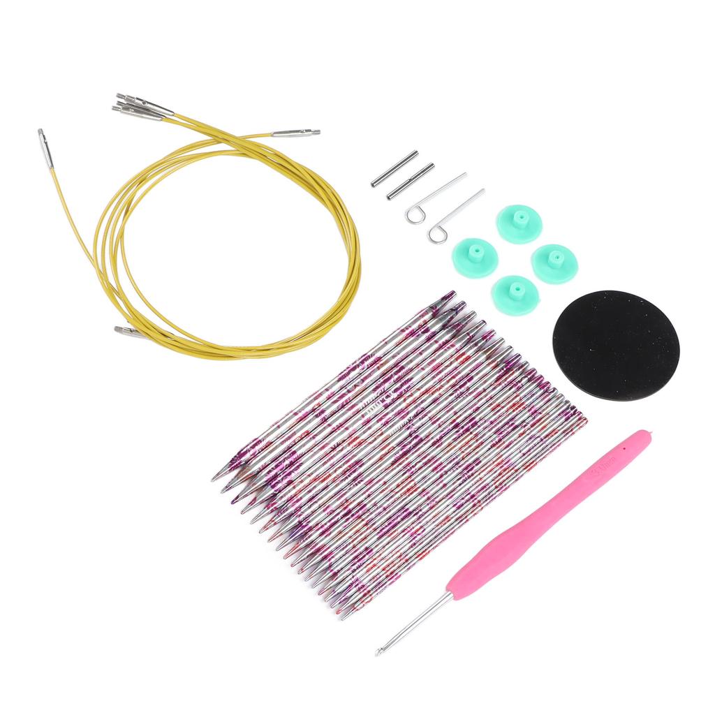Circular Knitting Needles Set Ergonomic Crochet Hook Button Knitting Tool with Storage Bag for Home