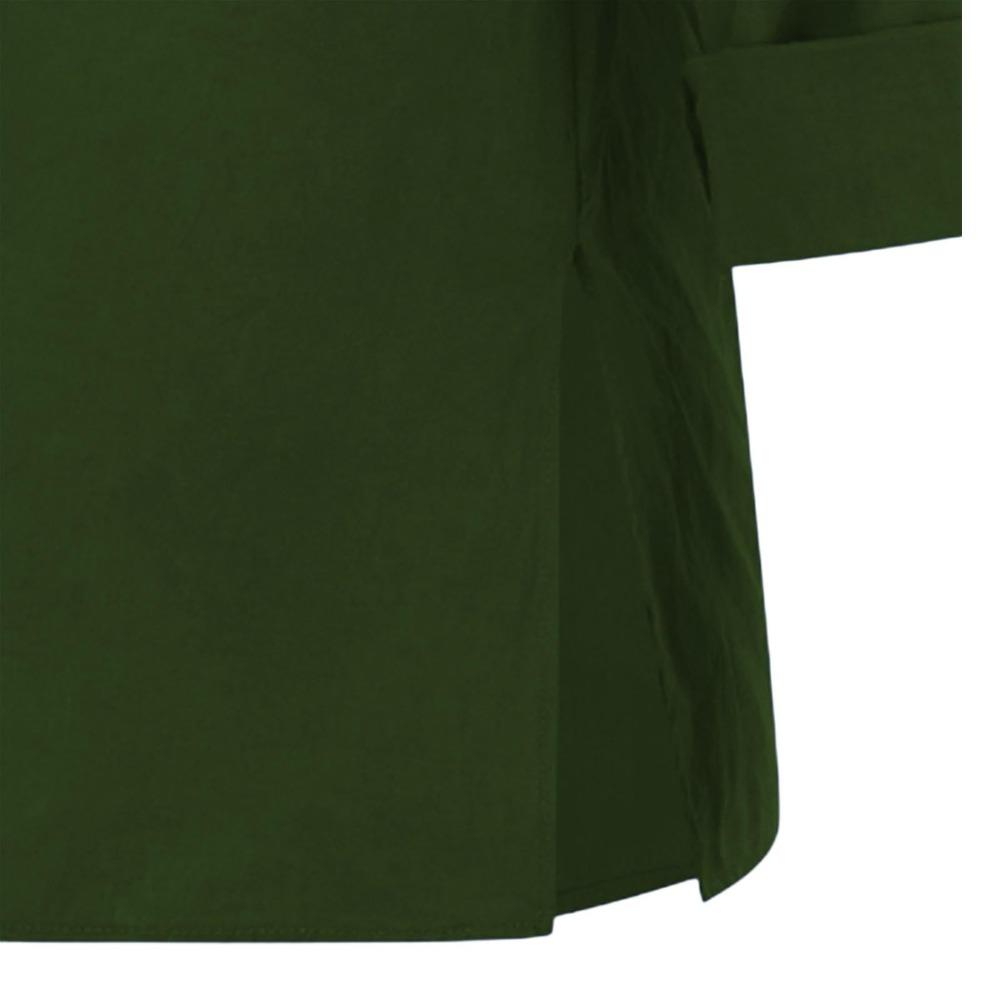 Spring and Summer Loose T-shirt Women's V-neck Cotton and Linen Button Up Top