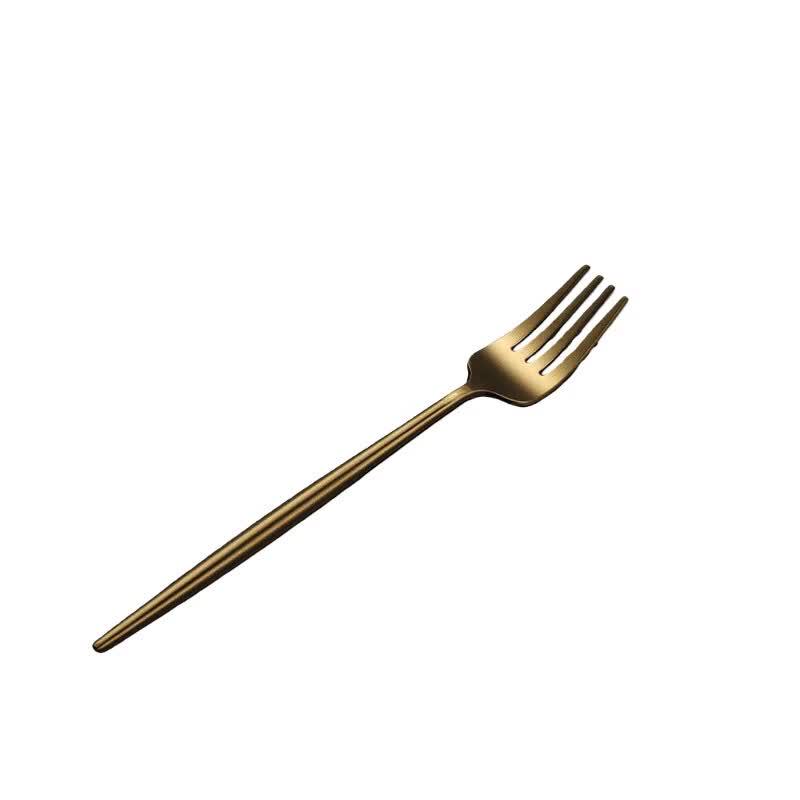 Qianxing Portuguese Style Stainless Steel Golden Dessert Forks (5-Piece Set)