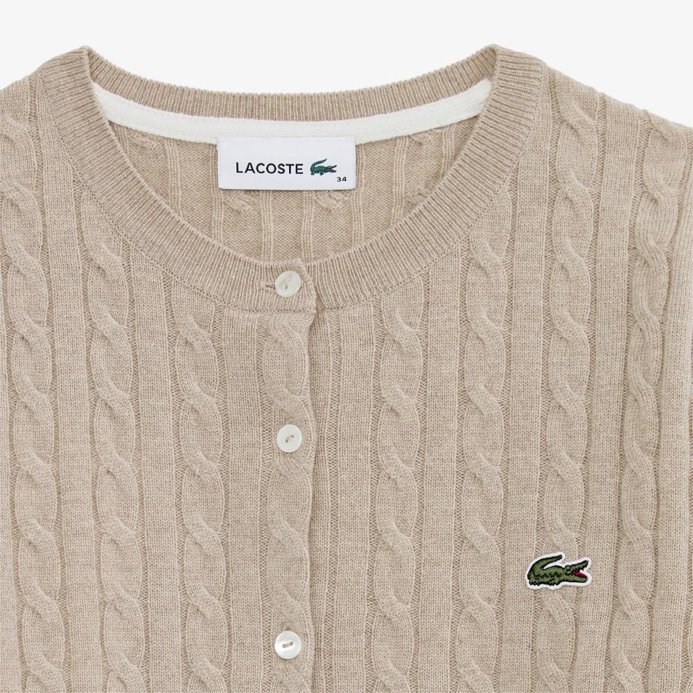 Lacoste Women's Cable Crew Neck Cardigan AF092E-55N02S