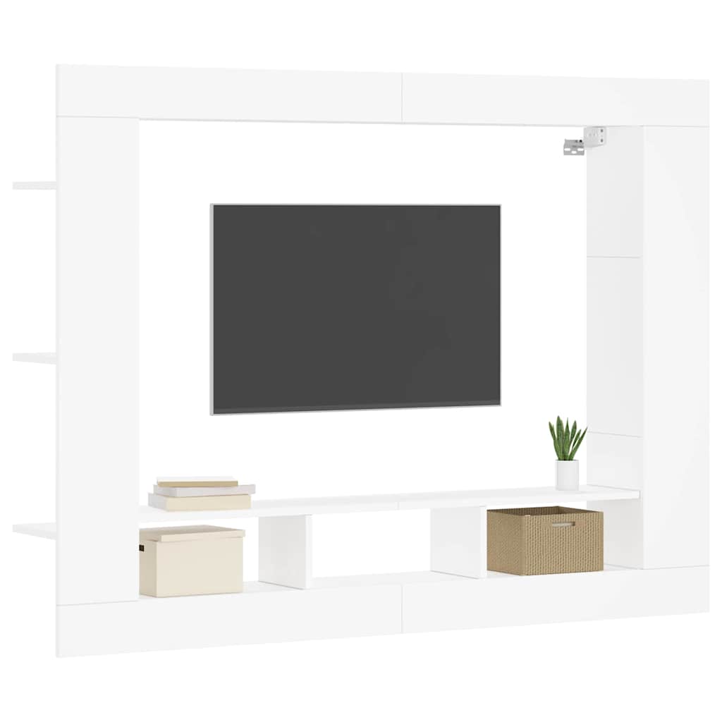 TV Cabinet White 152 X 22 X 113 Cm Particleboard