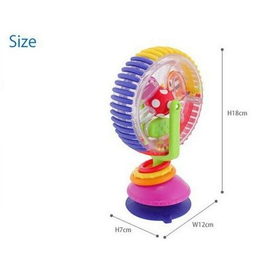 Tricolor Rotating Ferris Wheel Baby Rattle - Early Education Toy for Newborns