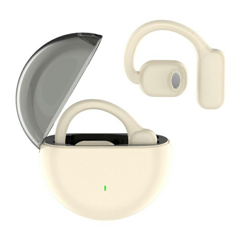 

M6 IPX5 Waterproof Hanging Ear Headphones OWS Wireless Bluetooth-compatible Earphones Beige
