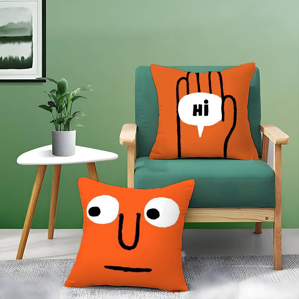 Fantasy Lustiger Stil Interessanter Kissenbezug Anti-Hausstaubmilben Kissenbezug Unsichtbarer Reißverschluss Seidig kurzer Plüsch Sofakissenbezug