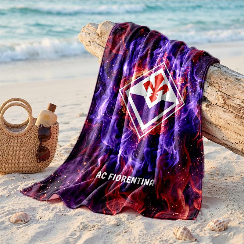 Telo Mare in Microfibra Fiorentina FC Asciugatura Rapida Assorbente Grande per Spiaggia Nuoto Viaggio