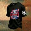 Men's Casual Printed V-Neck Short Sleeve T-Shirt Breathable Lightweight Top