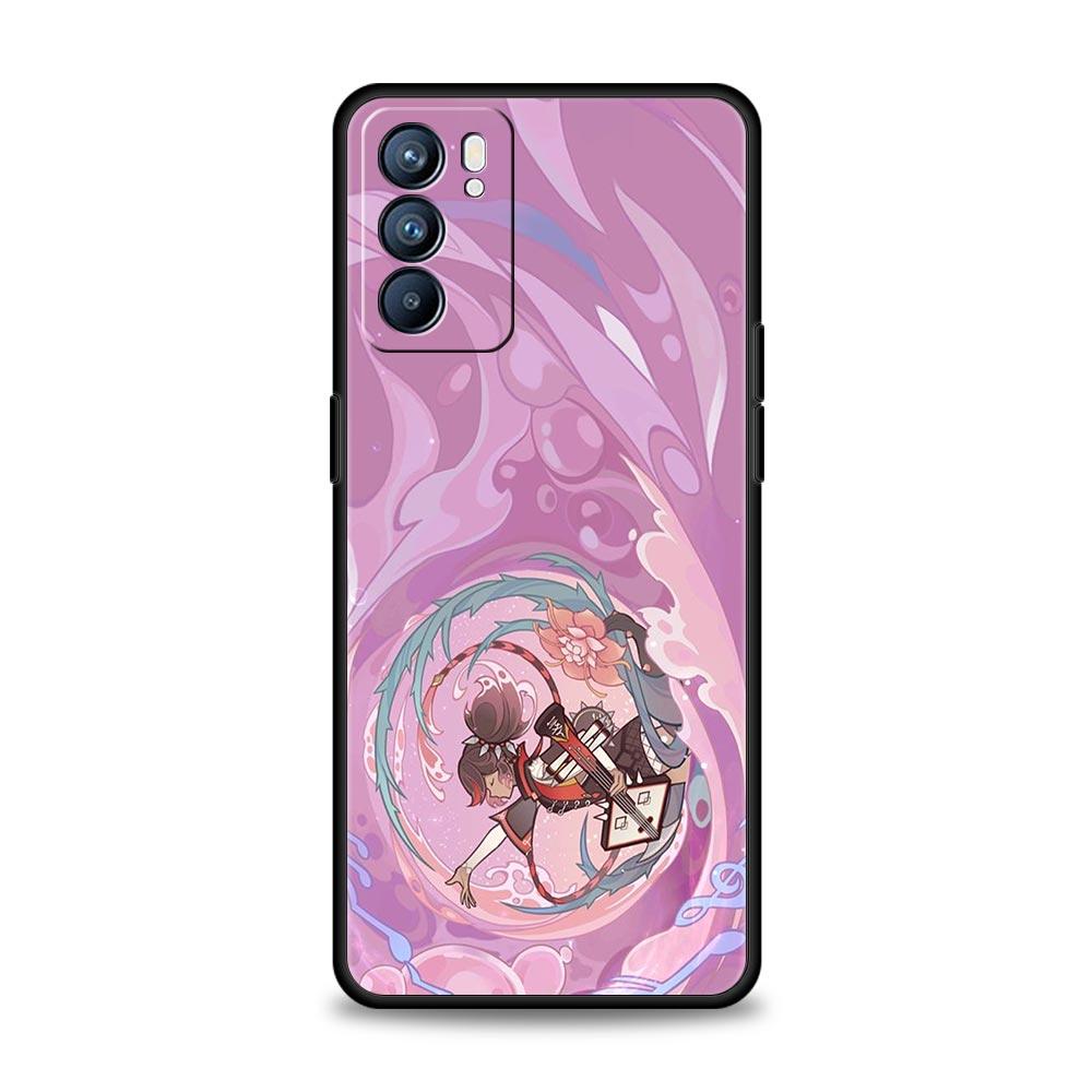 Чехол с логотипом Genshin Impact для Oppo Find X6 Pro X5 A54 A53 A52 A9 2020 A15 A95 A17 A16 A76 A74 A57 Reno7 Reno6 Pro Plus 5G Cover Reno7 Pro 5G