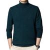 Men's Autumn Winter Wool Knit Sweater, Solid Color Turtleneck Base Layer, Simple Warm Commute Pullover
