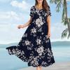 Women's Casual Loose Bohemian Floral Print Short Sleeve Dress