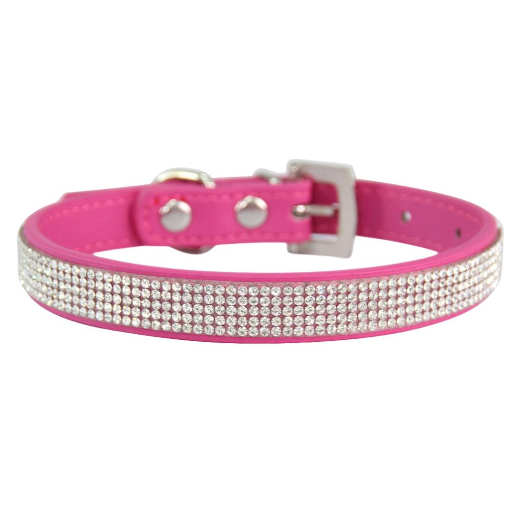 Verstellbare Größe Personalisierbares Blendend Glänzendes Weiches Wildleder Hund Kristall Diamant Halsband