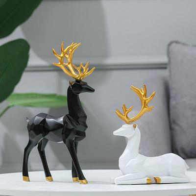 Nordische Harz Origami Elch Ornament für Wohnzimmerdekoration - Einzugsgeschenk