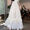 Gentle Wind Small A-shaped Long Skirt Summer New French Fairy Small White Dress Suspender Dress