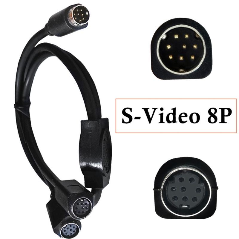 Mini Din 8-Pin Splitter Y Adapter Cable Mini Din 8 Cored Auditory/Video Cable S-Video Set-Top Box Cord 50CM