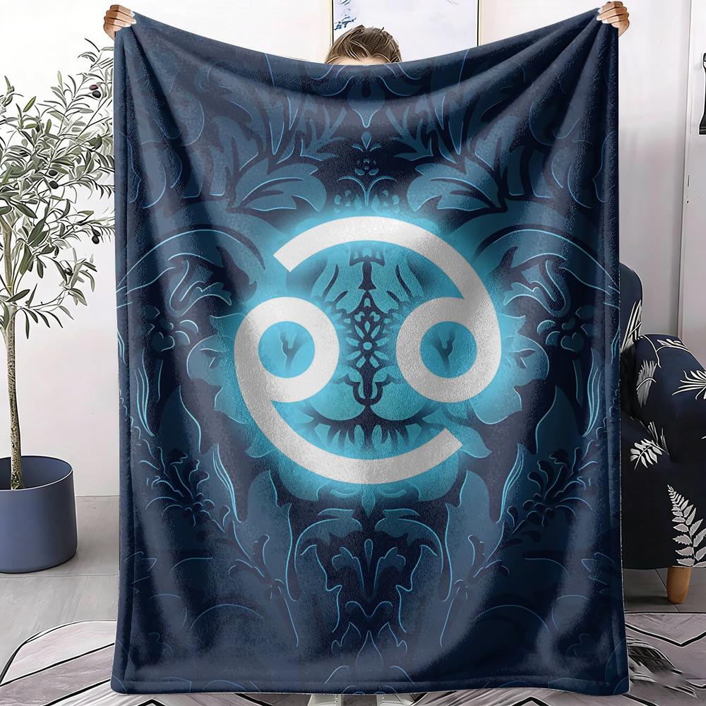 Twelve Constellations Throw Soft Flannel Throw Summer AC Blanket Lightweight Cool Nap Blanket for Sofa Bed Couch Travel 75X95CM