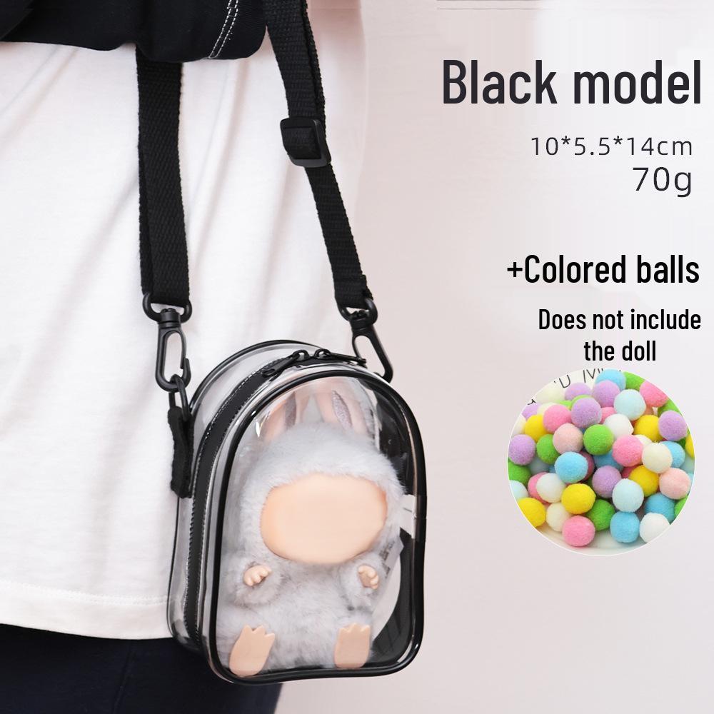 Labubu Sit Sit Party Zweite Generation Transparent Ita Umhängetasche Kinderwagentasche 14cm