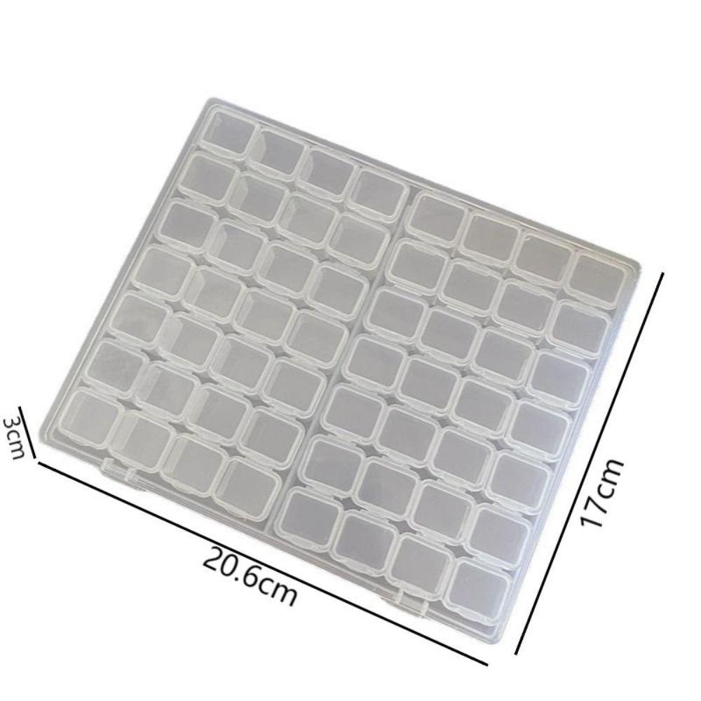 56 Grids New Transparent Organizer Box Square Plastic Adjustable Organizers Large-Capacity Dustproof Jewelry Box Earring