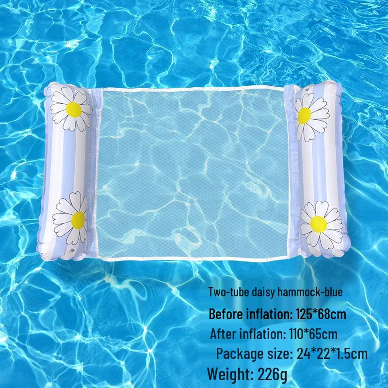 Foldable Striped Inflatable Pool Float Hammock Recliner