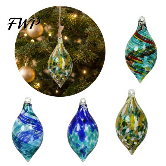 Colorful Holiday Tree Decorations Hand Blown Glass Ball Ornament, Christmas Hanging Decoration Decorative Spheres for Tree, Window, Patio, Garden,