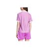 Adidas Originals Adicolor Casual Striped Logo Short Sleeve T-Shirt Women Tops Purple IY7226
