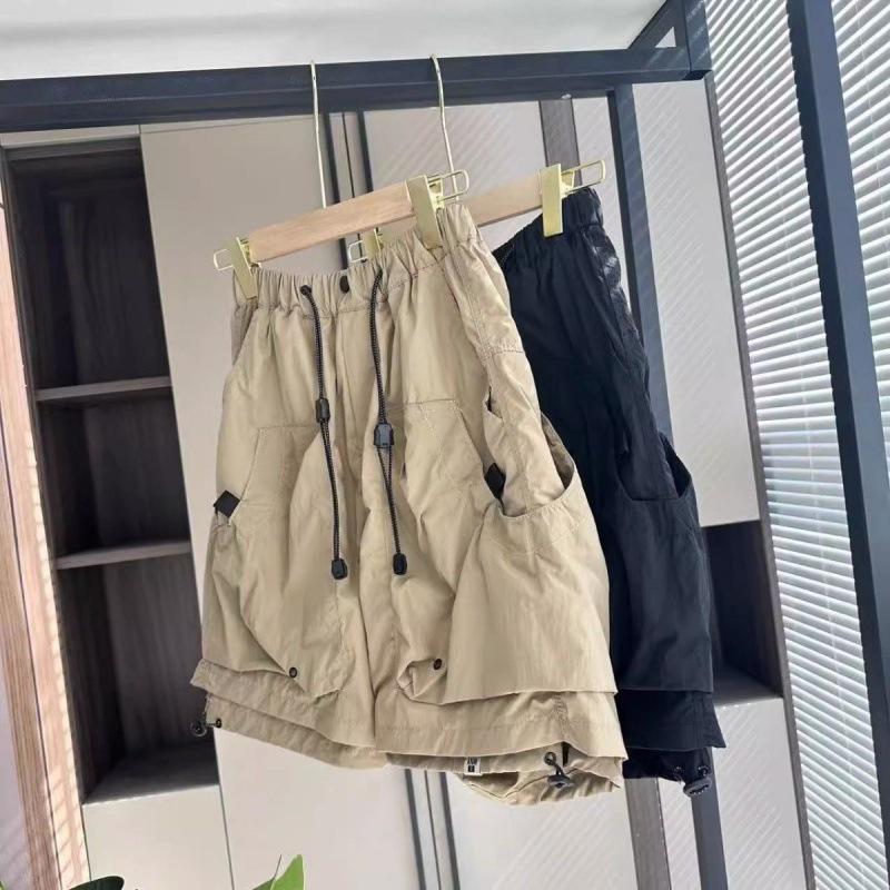 Salopetă casual de vară pentru bărbați, subțire, cu buzunar mare, pantaloni scurți drepți largi, culoare uni