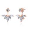 Ohrstecker Damen Hinten hängende Zirkon Ohrringe, Japanischer Modetrend Eingelegte Zirkon Ohrschmuck