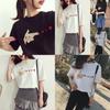 Fashion Women Girl Korean Summer Heart Print Casual T-shirt With Short Sleeves