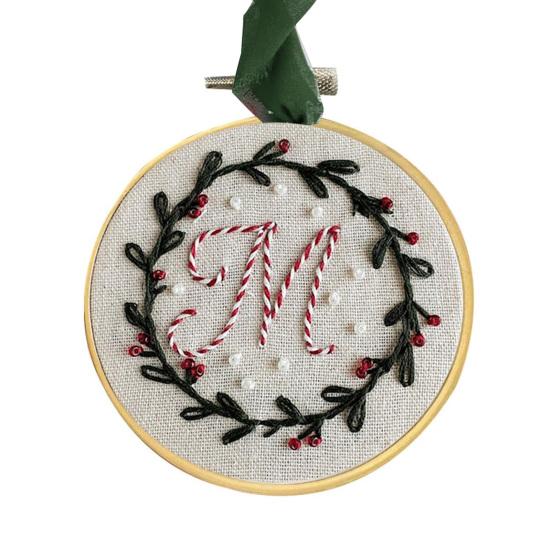 Yousheng DIY Embroidered Christmas Ornament Embroidered Initial Crafting Kit Mini Christmas Embroidery Kit for Beginners Xmas Tree Decor