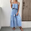 JKASHDK Women's Fashion Casual Summer Spring Solid Color Print Sleeveless Suspenders Trousers Pants Suits