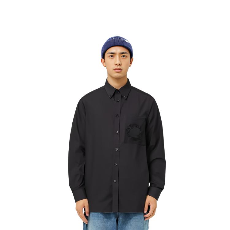 Burberry Logo Embroidered Long Sleeved Shirt 80648731