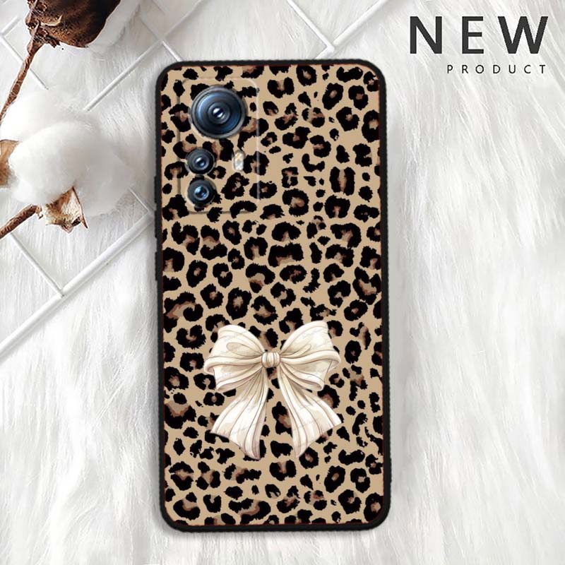 Luxurious leopard print pattern Phone Case For Xiaomi Mi 15 14 13 13T 12 12T 12S 11 11i 11T Pro Ultra Lite 5G Black Soft