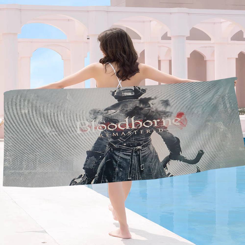Actionspiel B-Bloodborne Mikrofaser Strandtuch Saugfähig Schnell trocknend Weich Yoga Schwimmen Resort Bergsteigen Handtuch