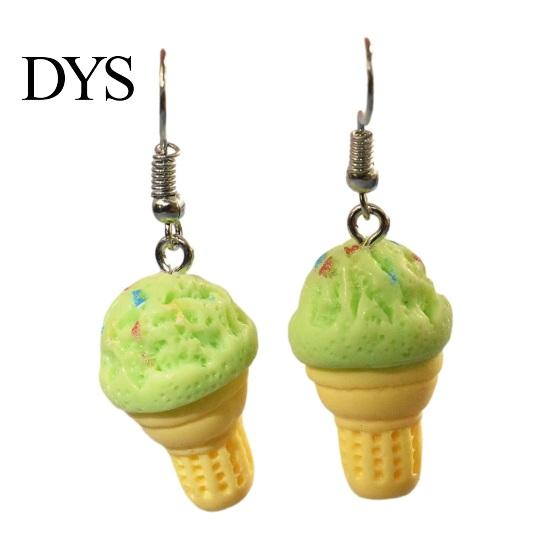Women Dangle Earrings 1 Pair Cute Ice Cream Earrings, Fun Imitation Party Food Drop Summer Jewelry Gifts for Girls Ear