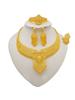 Dubai Gold Plated Gemstone Necklace Suit African Bridal Wedding Exquisite Accessories Fashion Trendy Jewelry