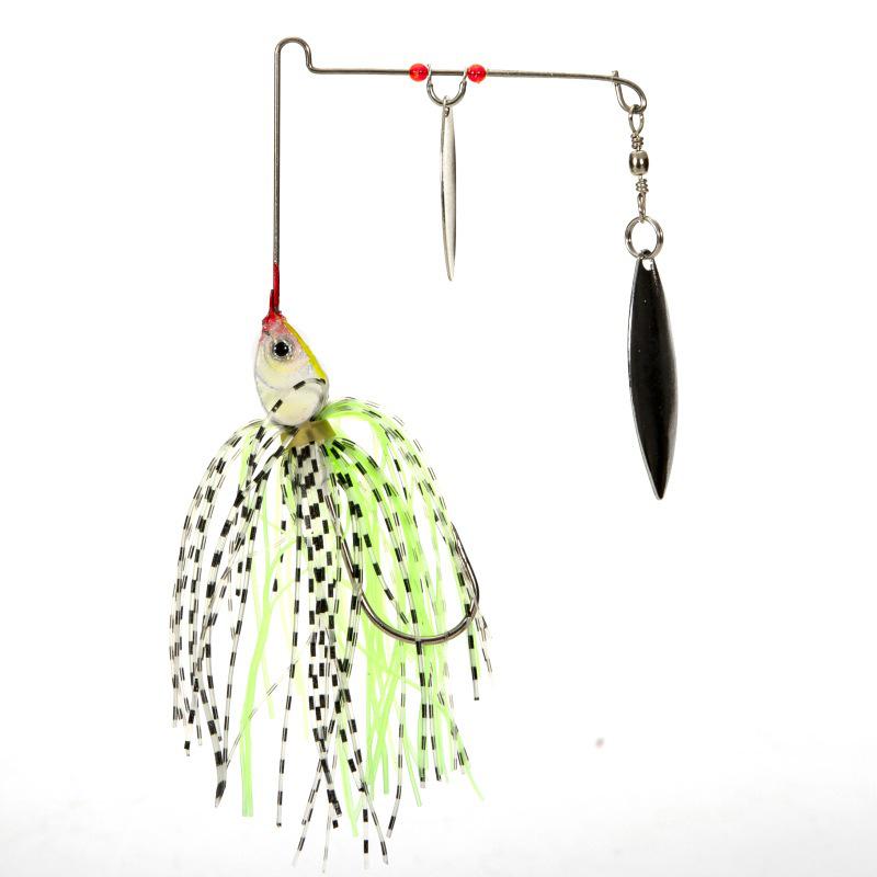 Anti-Snagging Rotating Spinnerbait JIG Whisker Man Long-Cast Lure with Bionic Lead Head and Artificial Fish Bait