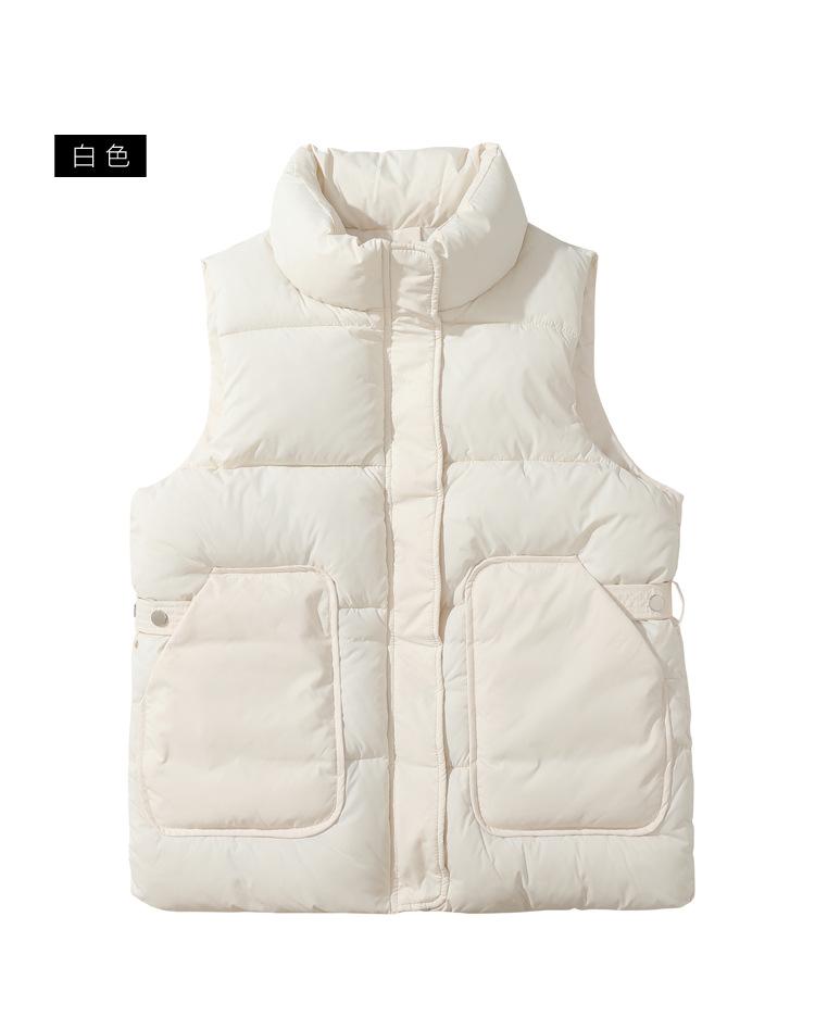 Large Size Down Cotton Vest Women's Short Autumn and Winter Thickened Vest Vest Vest Jacket